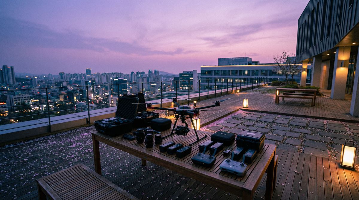 网红主播航拍校园全景传媒短片